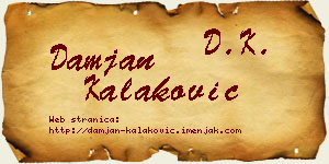 Damjan Kalaković vizit kartica